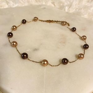 Golden & Bronze pearl necklace